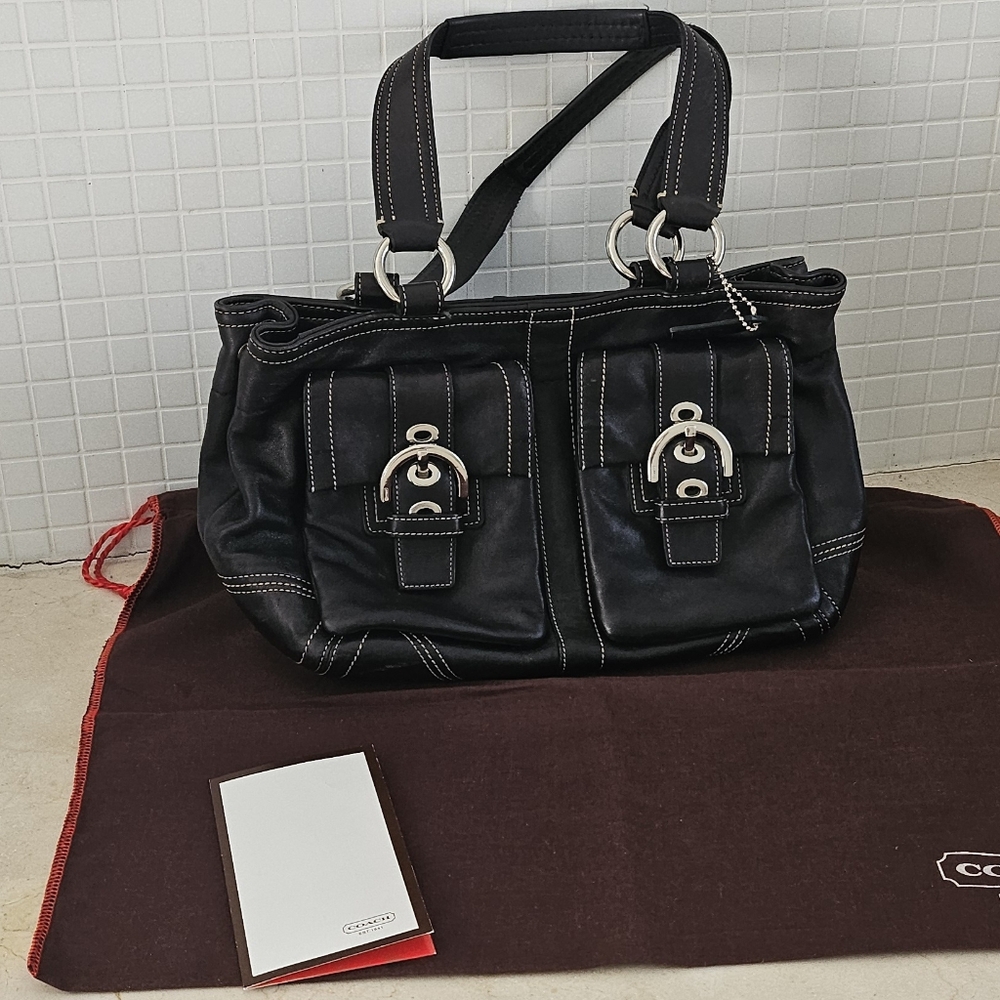 Coach Black Soho Pocket Tote